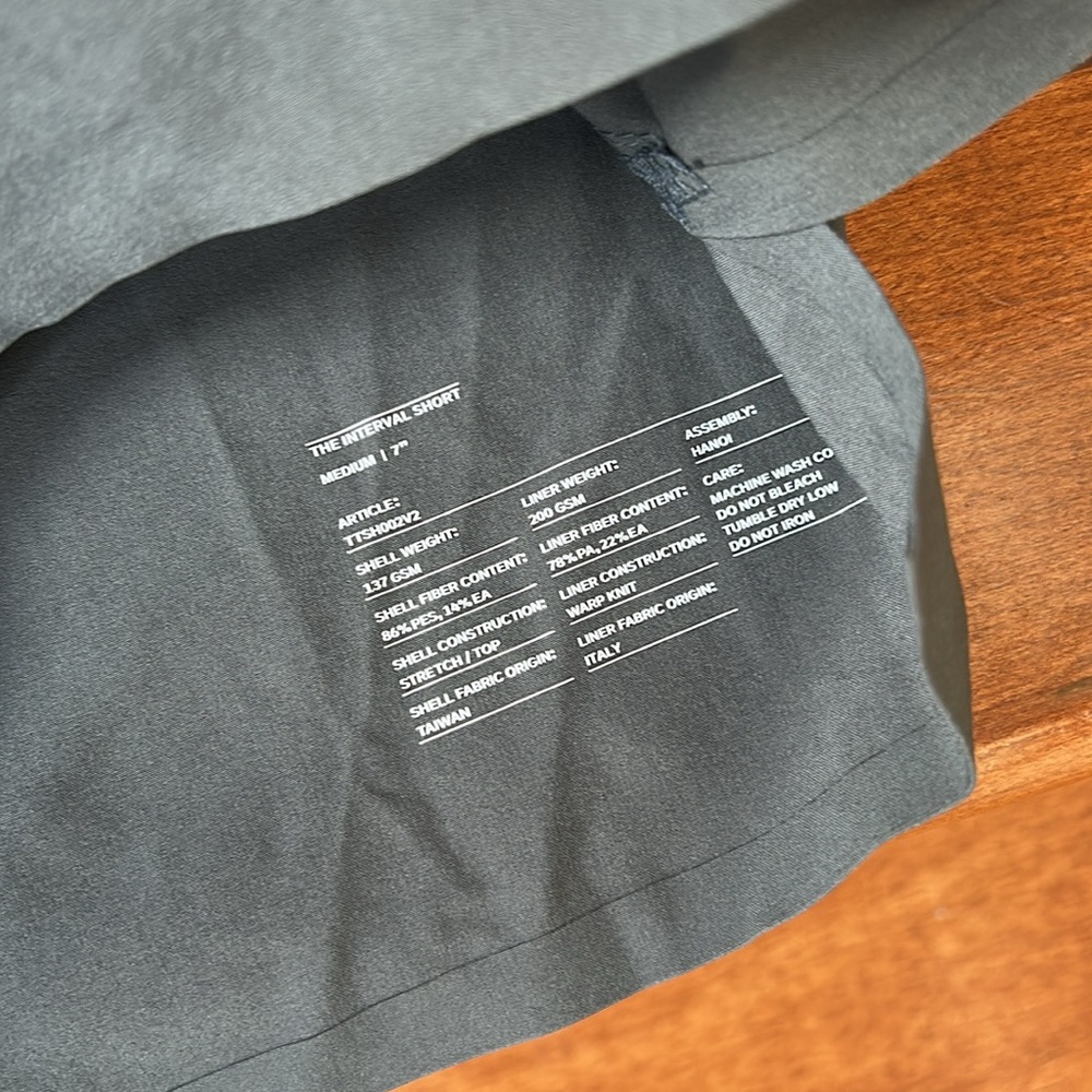 NWOT Ten Thousand Dark Grey Interval Short (With Liner) 7" Size S, M, L, XL - Picture 6 of 6